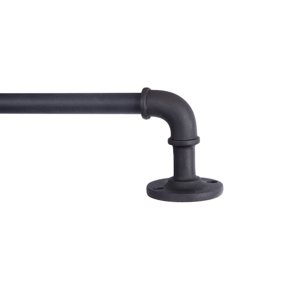 Kenney Mfg Kenney Adler 5/8" Indoor/Outdoor Rust-Resistant Wrap Around Curtain Rod, 48-84", Black KN90031 - main